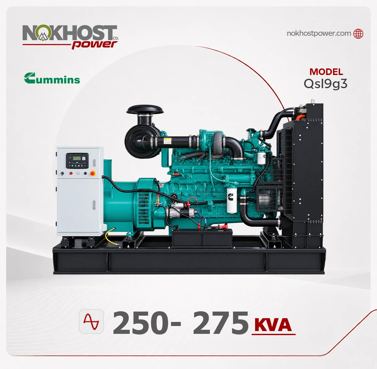 دیزل ژنراتور 275 کاوا کامینز Qsl9g3 دیزل ژنراتور 275 کاوا کامینز Qsl9g3